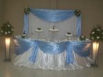 Mesa do bolo em azul bebe