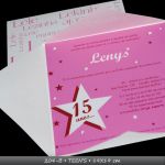 MOD 204B - TEEN´S - 20x20cm - envelope tulipa, impressão em alto-relevo com ilustrações+texto, papel micro-cotelê. convite em acetato cristal - texto/ilustração em alto-relevo.