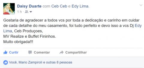 elogio cliente Daisy facebook.