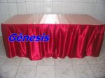 Mesa 2 metros com toalha vermelho com rose 96
