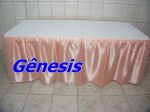 Mesa 2 metros com toalha salmão com branco 91