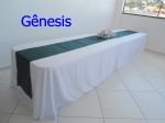 Mesa 4 metros com branco com caminho de mesa verde musgo 109