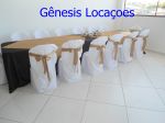 Mesa 4 metros com toalha preto e dourado 113