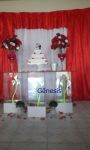 Decoração c/ mesa de vidro
branco c/ vermelho B 6