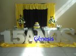 Decoração 15 anos, amarelo ouro c/ preto B21
