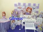 Decoração princesa Sofia completa com mesa de doce,castelo e armário.
F 2