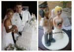 Noivos em biscuit para topo de bolo de casamento.