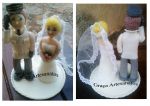Noivos em biscuit para topo de bolo de casamento. Noivo