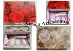 Caixa em MDF, tamanho personalizado pela cliente, em dècoupage, para madrinhas do casamento. Feito sob medida!
