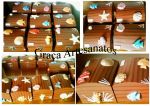 Baú em mdf decorado com biscuit. Tema: fundo do mar.