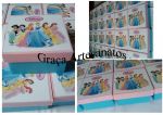 Caixa em MDF, 10x10cm, decorada em dècoupage. Tema: as princesas.