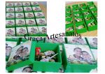 Caixa em MDF, 10x10cm, decorada em dècoupage com foto e montagem do tema da festa: dinossauros.