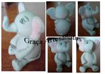 Elefante em biscuit, para festa safari.