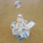 Lembrancinha Caixinha acrilico com boneco em biscuit personalizado para nascimento aniversário e chá de bebê R$ 4,50