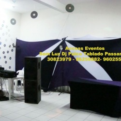 Som Pra aniversario e decora��o de malhas fazendo Painel