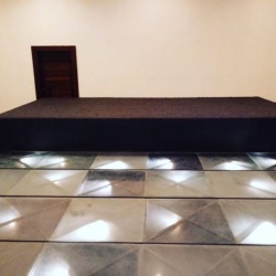 Tablado de vidro + palco