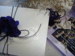 Convite Box padrinho branco e violeta com arranjo de hortncia