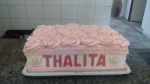 Bolo chantilly rosa com nome
