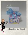 Caixa Meia Bala com Tampa - Tema Unic�rnio