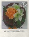 Bolo R�stico com Flores comest�veis