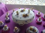 bolo de batizado lilas