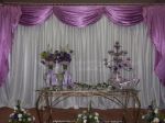 Mesa decorativa do bolo de casamento em tons lils.Doc.3-BQ