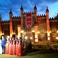 Iluminao arquitetural Externa no casamento de Juliana e Joo no Castelo dos Vinhais.