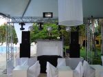 ESTRUTURA TIPO TRAVE COM 4 MOVING-HEADS E GLOBOS ESPELHADOS,LASER's E ESTROBO DE 3000WATTS.