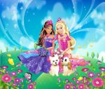 Barbie Castelo De Diamante painel festa infantil banner (3)