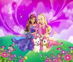 Barbie Castelo De Diamante painel festa infantil banner (1)