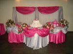 MESA DE DEBUTANTE DECORADA EM TECIDO