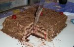 mousse de chocolate com cerejas