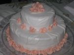 Bolo de Dois Andares / Flores Salmon (Pasta Americana)
