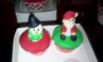 Mini boneco de neve e papai noel