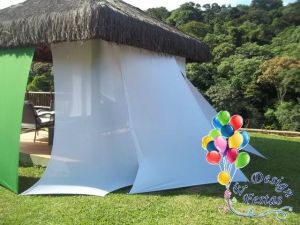 Decoração de Quiosque utilizando Malha Tensionada (Lycra)