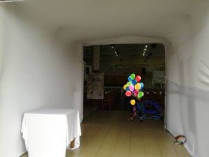 Túnel com malha tensionada realizado para um evento do MP Studio de Dança de Itatiba