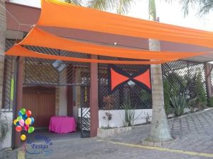 Decoração com lycra realizada no Buffet Ki Festa em Jundiai