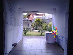 Túnel com malha tensionada realizado para um evento do MP Studio de Dança de Itatiba