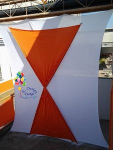Decoração com lycra realizada na Faculdade Pitágoras de Jundiaí