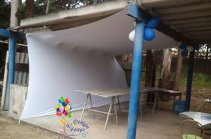 Recobrimento da churrasqueira utilizando malha tensionada em Jundiaí (lycra)