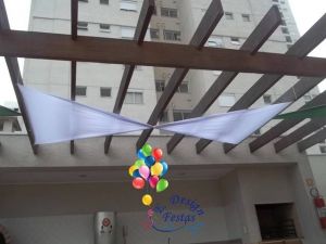 Decoração com lycra realizada no Condomínio Maximo localizado em Jundiaí