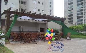 Decoração com lycra realizada no Condomínio Maximo localizado em Jundiaí