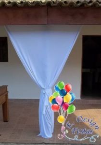 Decoração de Quiosque utilizando Malha Tensionada (Lycra)