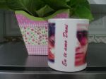 Caneca cer�mica personalizada branca reta 300ml. R$ 18,00