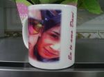 Caneca cer�mica personalizada branca reta 300ml. R$ 18,00