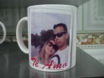 Caneca cer�mica personalizada branca reta 300ml. R$ 18,00