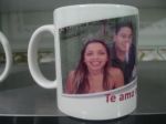 Caneca cer�mica personalizada branca reta 300ml. R$ 18,00