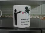 Caneca cer�mica personalizada branca reta 300ml. R$ 18,00
