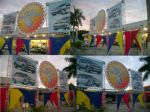 locaçao de box truss com decoração em malhas para eventos empresariais