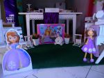 Aluguel decoração provençal - Cenários com personagens pelúcia e eva - jardim da Princesa Sofia